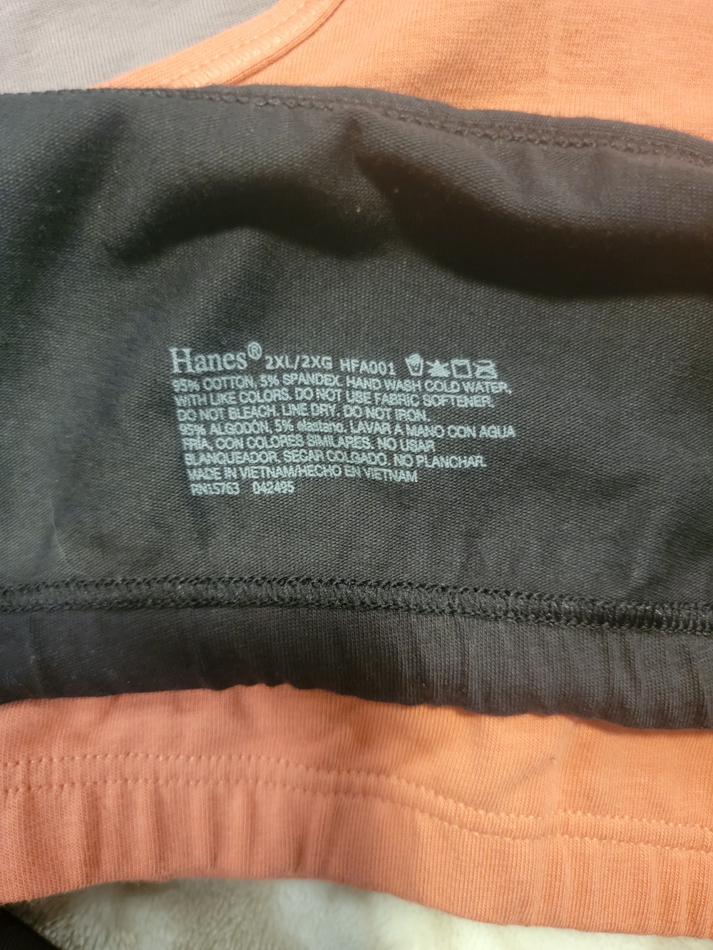 Hanes Black and Rust Seamless Comfort Sports Bra